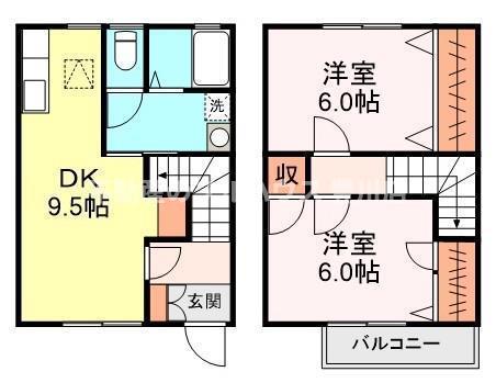 ロイヤルメゾネットI(2DK/1階)の間取り写真