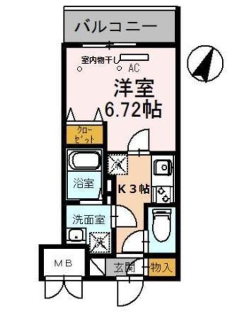 シャルマンCKK(1K/3階)の間取り写真