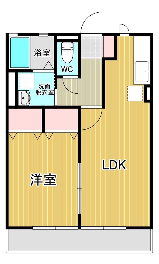 夢 五番館(1LDK/1階)の間取り写真