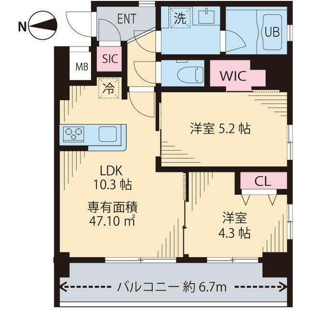MIA CASA I(2LDK/3階)の間取り写真