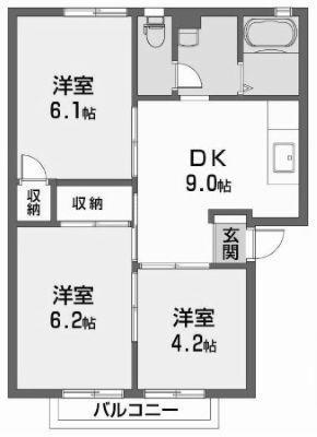 ファミール川原(3DK/2階)の間取り写真