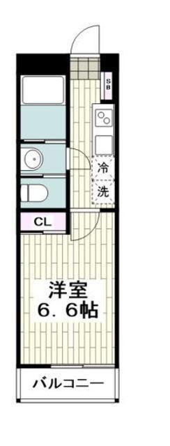 スピカハイツ弘明寺(1K/3階)の間取り写真