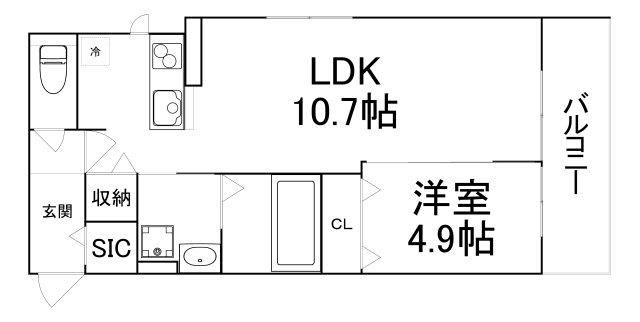 CASA PINO SOLO(1LDK/1階)の間取り写真