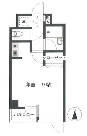 エルモ麻布(1K/2階)の間取り写真