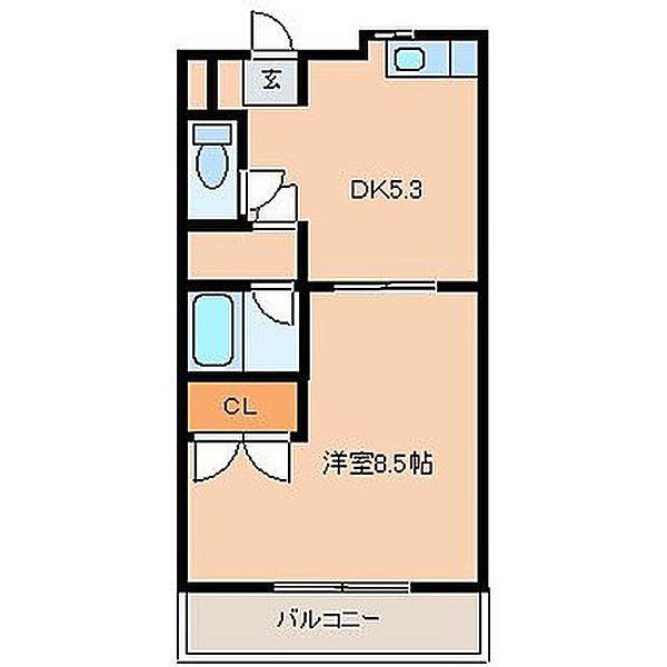 モンシェリ(1DK/3階)の間取り写真