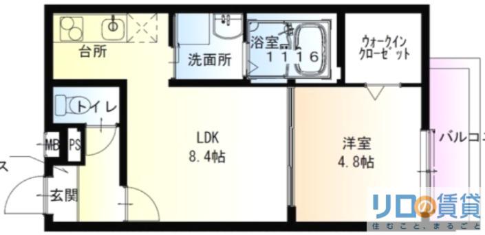 フジパレス新大阪サウス(1LDK/3階)の間取り写真