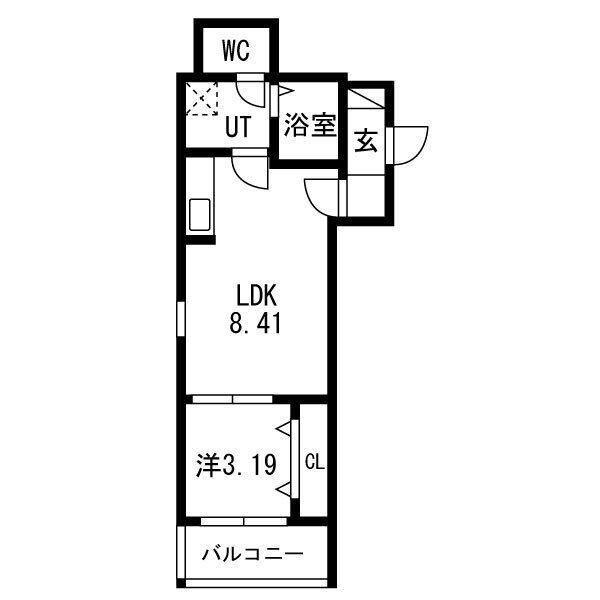 FSTYLE東大阪本庄2号館(1LDK/1階)の間取り写真