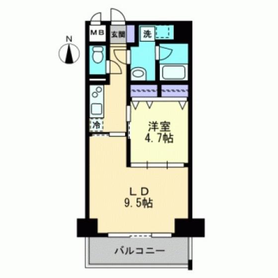 ハアラン表町(1LDK/3階)の間取り写真