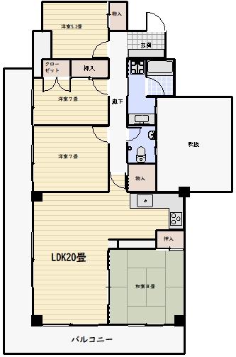 紫塚メゾン(4LDK/3階)の間取り写真