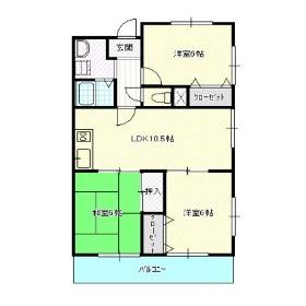 パークサイドスクエア(3LDK/2階)の間取り写真