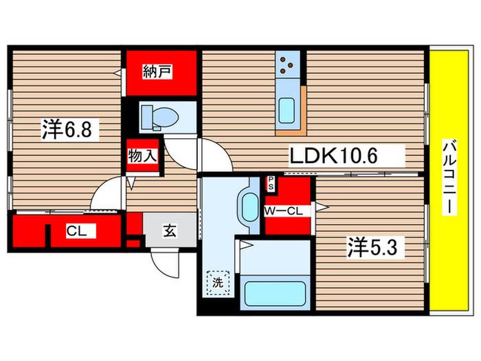 D-ROOM嵯峨嵐山(2LDK/2階)の間取り写真