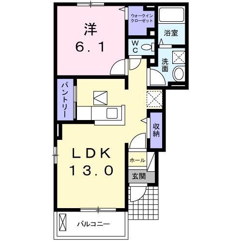 JR東海道本線 磐田駅 徒歩19分 2階建 築13年(1LDK/1階)の間取り写真