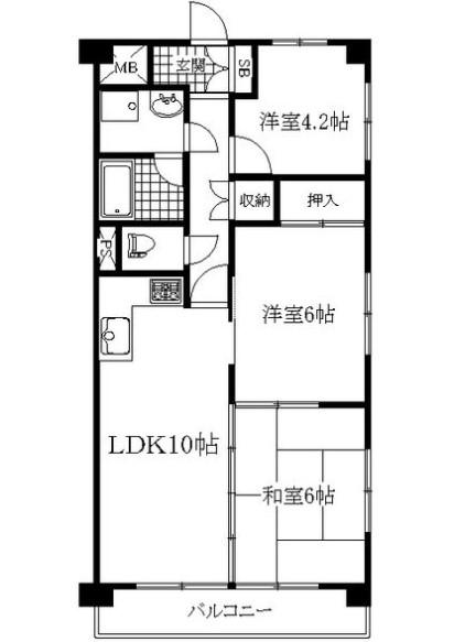 インテリジェント星ヶ丘I号館(3LDK/3階)の間取り写真