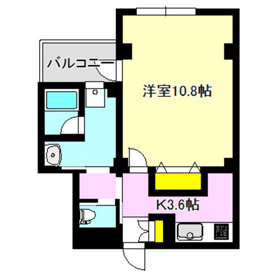 パティオ高崎(1K/2階)の間取り写真