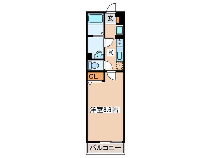 リブリ・EDEN相模原(1K/2階)の間取り写真