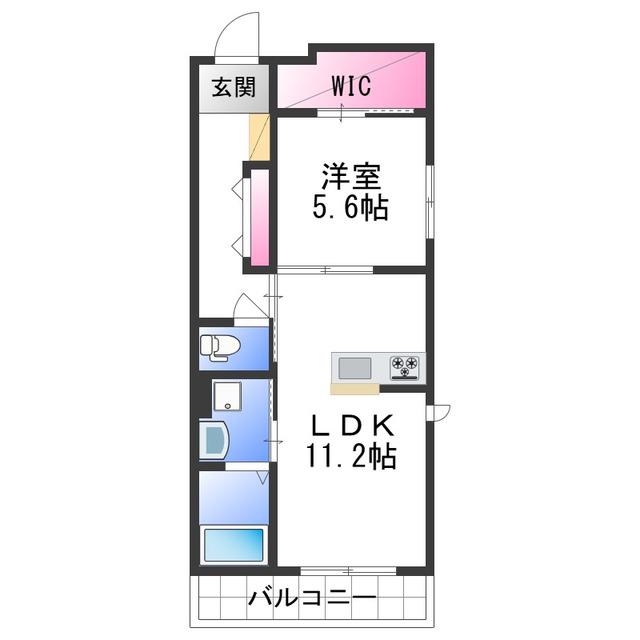 ハルミエールII(1LDK/2階)の間取り写真