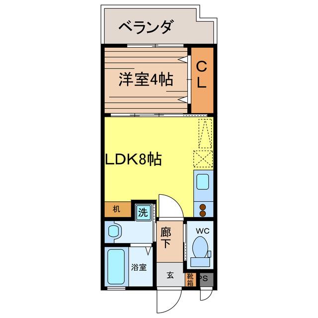 GRAND JETE(1LDK/2階)の間取り写真