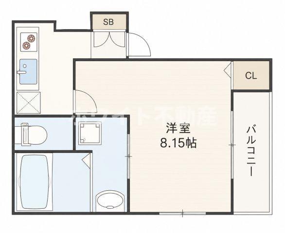 KTIレジデンス桃谷A(1K/3階)の間取り写真