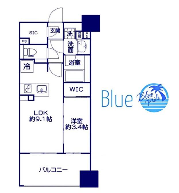 ネベル横浜関内(1LDK/2階)の間取り写真