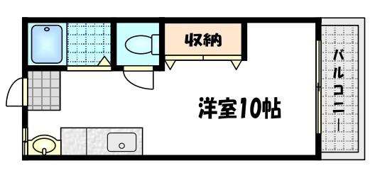紫野ハイツ(ワンルーム/4階)の間取り写真