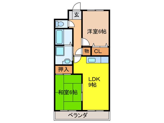 ビラ・エトワール(2LDK/3階)の間取り写真