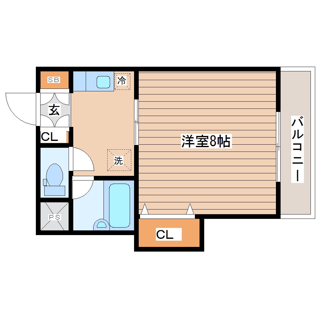 第3レジュエール(1K/1階)の間取り写真