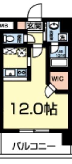 フルール南熊本(ワンルーム/5階)の間取り写真