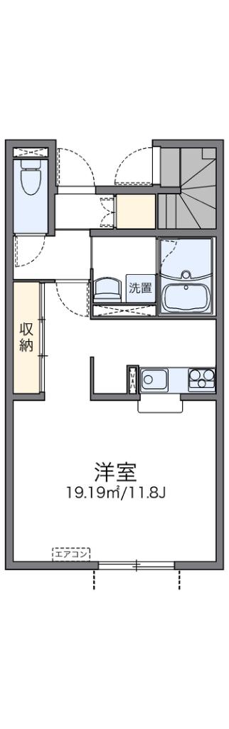 レオネクストプティボヌール(1K/1階)の間取り写真
