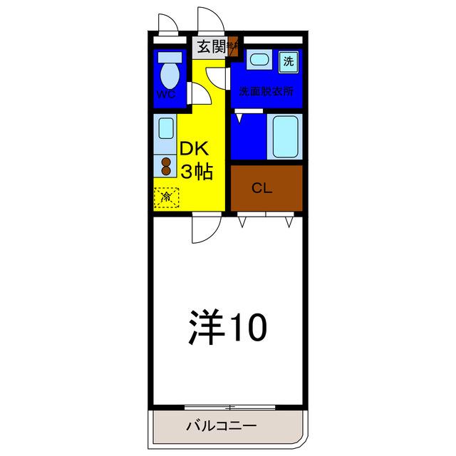 ウエストハイツ(1DK/1階)の間取り写真