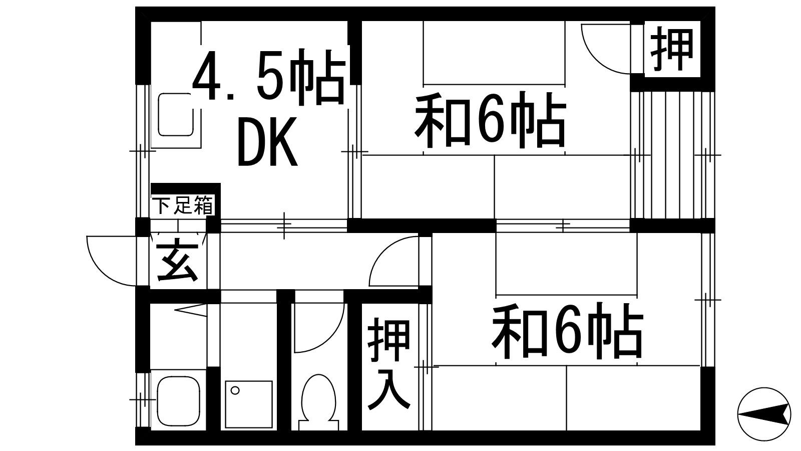 コーポ荘園(2DK/1階)の間取り写真