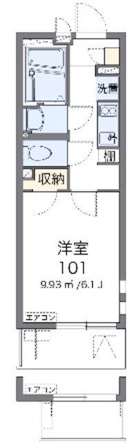 クレイノ西与野(1K/4階)の間取り写真