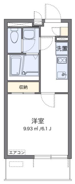 クレイノ栞(1K/1階)の間取り写真