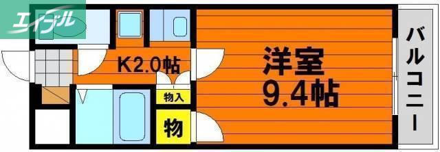 コンフォール(1K/2階)の間取り写真
