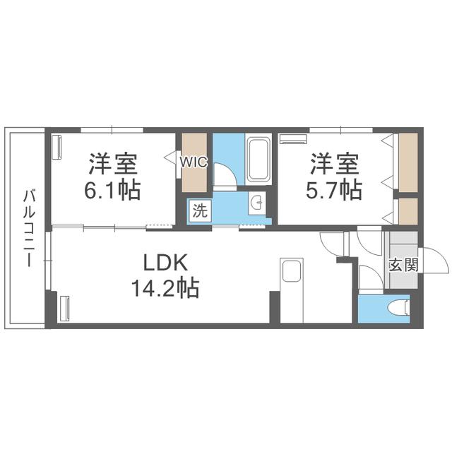 D-ROOM原町駅南(2LDK/3階)の間取り写真