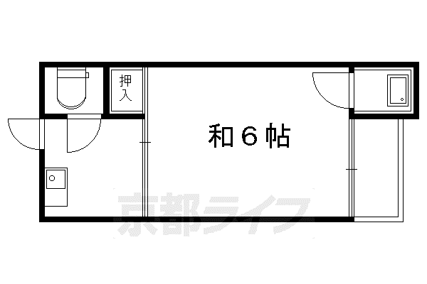 北白川ハイツ(1K/2階)の間取り写真