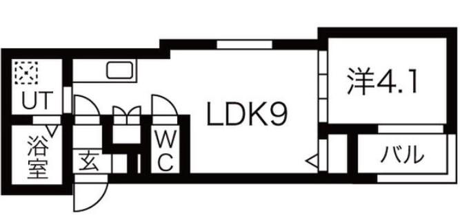 F ASECIA CARMEL(1LDK/1階)の間取り写真