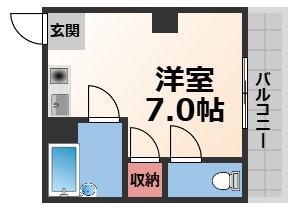 ビクトリーマンション雅(ワンルーム/3階)の間取り写真