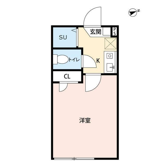 ルームズ西六郷(1K/2階)の間取り写真