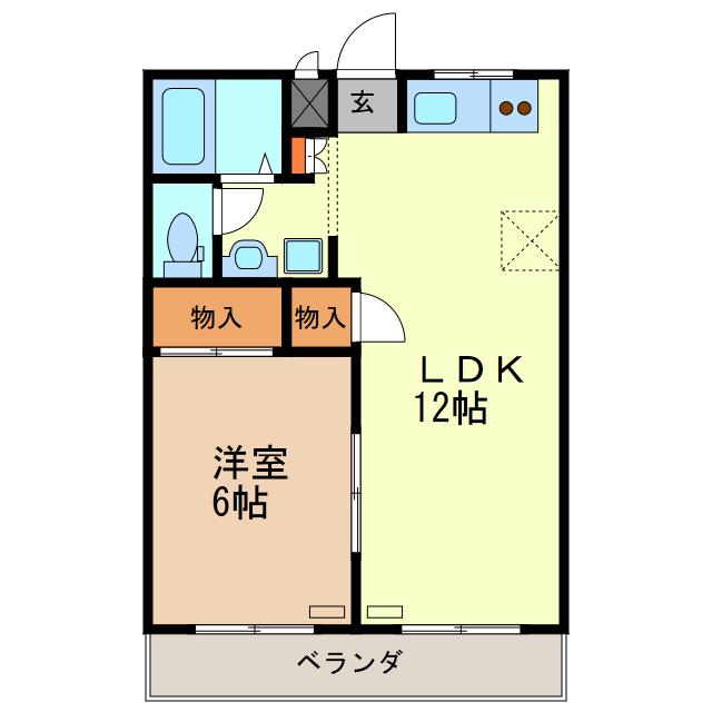 メゾン・ド・結城(1LDK/2階)の間取り写真
