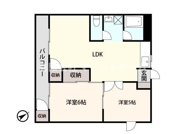 アシスト第6金沢マンション(2LDK/1階)の間取り写真