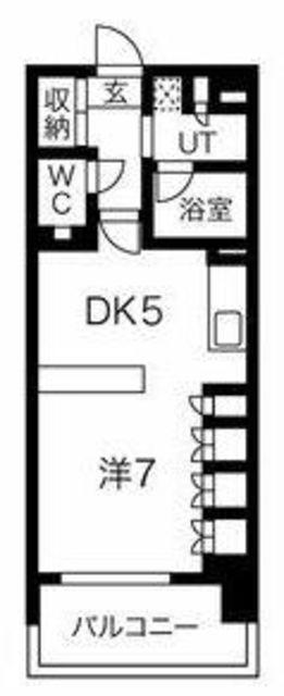 スパシエルクス西川口(1DK/6階)の間取り写真