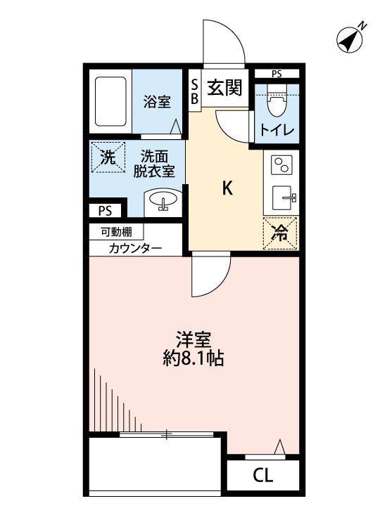 グロースリング新所沢(1K/3階)の間取り写真