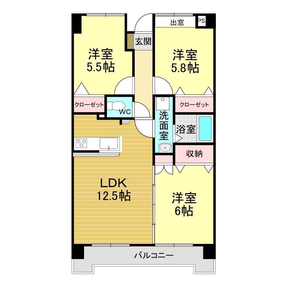 オーセンティック西京II(3LDK/2階)の間取り写真