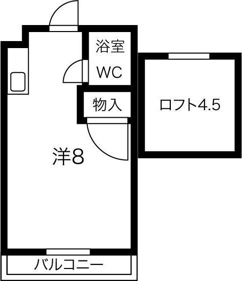 MID18(1K/2階)の間取り写真