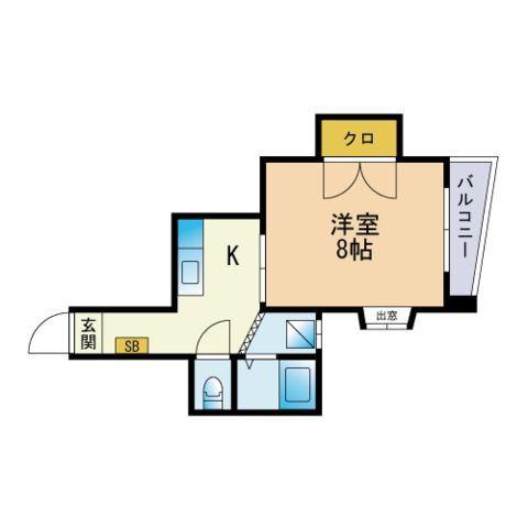 セルフィーユ今川(1K/3階)の間取り写真