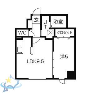 パークヒルズ北円山(1LDK/2階)の間取り写真