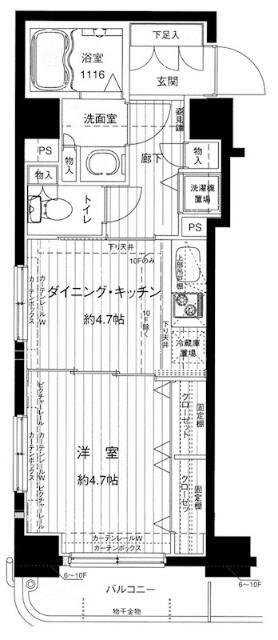 メインステージ浅草(1DK/8階)の間取り写真