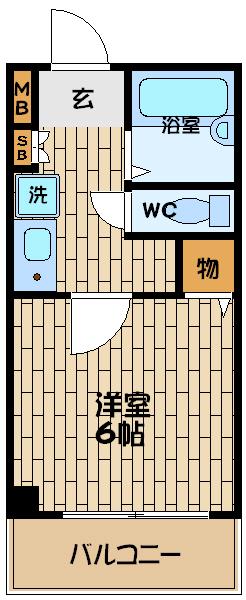 ブレス福寿(1K/7階)の間取り写真