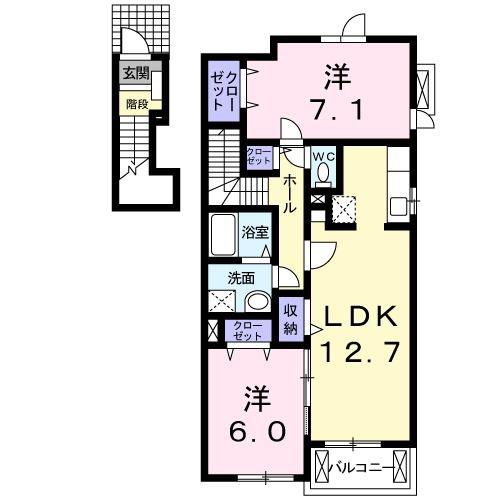 フォーリーフ・クローバー(2LDK/2階)の間取り写真