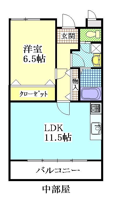 エクラン(1LDK/1階)の間取り写真